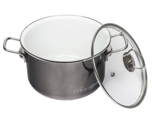 Набор кастрюль №13 Bon Appetit, 3 предмета, мокрый асфальт