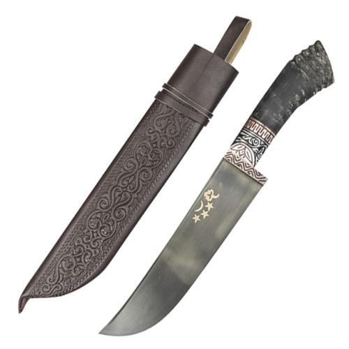 Нож Пчак, большой (тезкесар), рукоять: рог сайгака Нож Пчак, большой (тезкесар), рукоять: рог сайгака