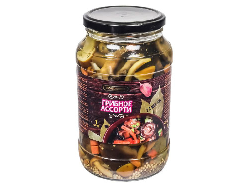 Ассорти грибное, маринованные, 1000 мл 