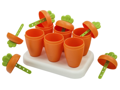 Форма для мороженого на подставке "Морковка", 18х12х12 см, 6 ячеек