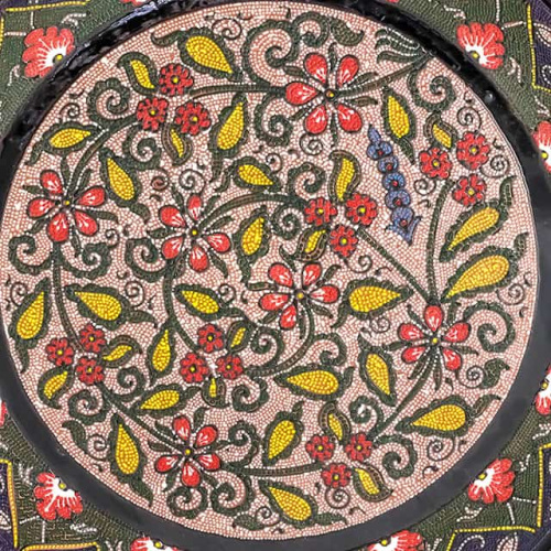 Блюдо Ляган "Риштанская керамика", Точечная роспись, Ø 38 см
