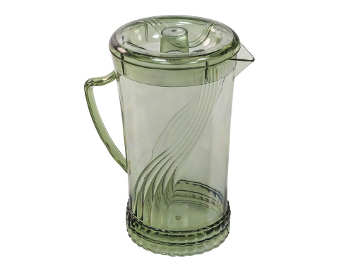 Кувшин с крышкой 2 л со стаканами 4 шт  по 300 мл, пластик, зеленый