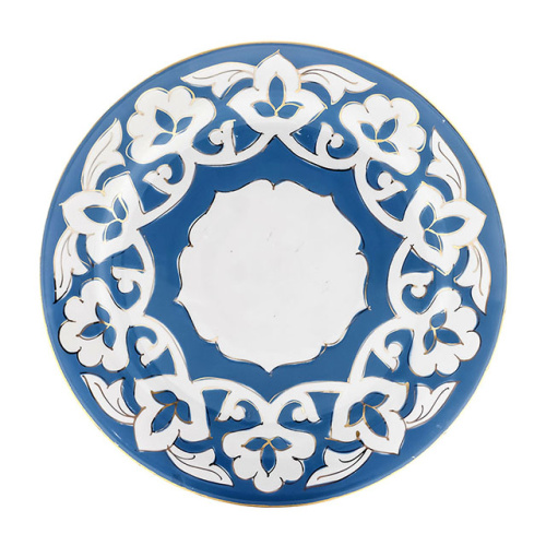 Тарелка Бирюзовая Пахта, Turon Porcelain, с золотом, Ø 24 см