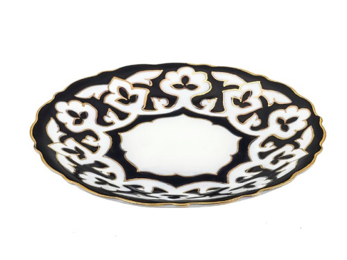 Тарелка рифленая Пахта, Turon Porcelain, с золотом, Ø 16 см