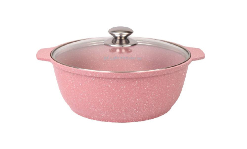 Кастрюля-жаровня 4 л с антипригарным покрытием со стеклянной крышкой, Kukmara (Trendy style rose), ж41tsr