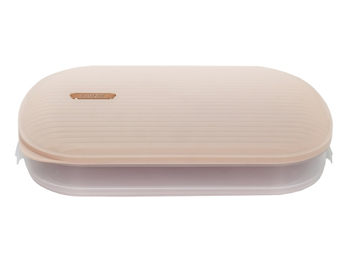 Контейнер с крышкой для хранения и заморозки продуктов на 1 секцию, 32х22х6 см, розовый