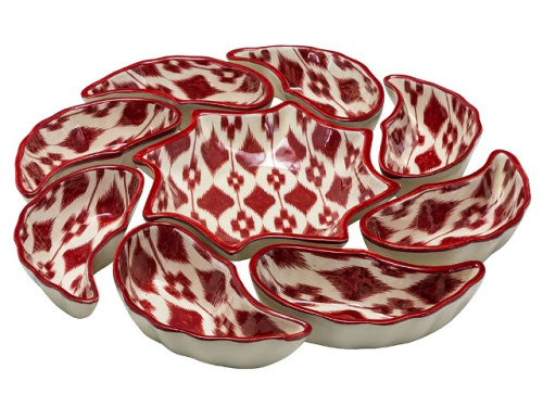 Набор салатников "Риштанская керамика", Атлас №1, 9 предметов