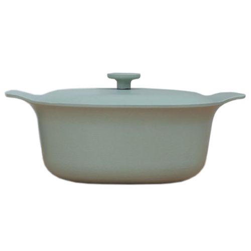 Кастрюля чугунная овальная с крышкой BergHOFF Ron, (зеленая) 5.2 л