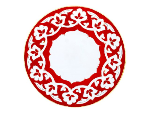 Тарелка Красная Пахта, Turon Porcelain, с золотом, Ø 21.7 см