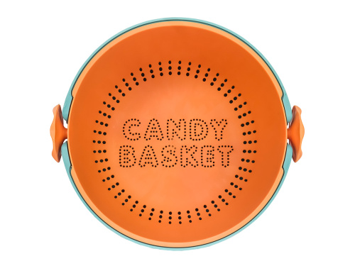 Дуршлаг с миской 2 в 1 круглый, пластиковый, 2 л, бирюзовый/оранжевый