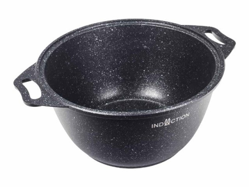 Кастрюля 3 л с антипригарным покрытием со стеклянной крышкой Kukmara (Marble Induction Темный мрамор), кмти32а