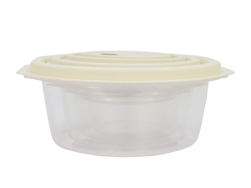 Набор из 4-х пищевых контейнеров с крышкой от 0.2 до 2 л, круглые