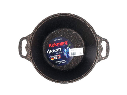 Кастрюля 6 л с антипригарным покрытием со стеклянной крышкой, Kukmara (Granit Ultra Original), кго62а