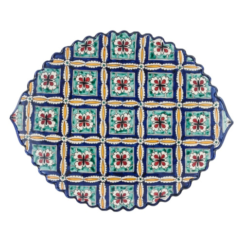 Блюдо Ляган овальный "Риштанская керамика", диаметр 41 см RS33_18