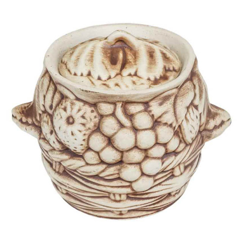 Набор супник 3 л + 4 горшка 0.6 л "Славянская Керамика", Виноград, белый