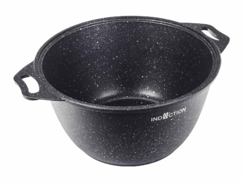 Кастрюля 4 л с антипригарным покрытием со стеклянной крышкой, Kukmara (Marble Induction Темный мрамор), кмти42а
