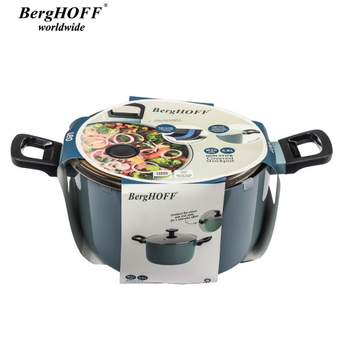 Кастрюля со стеклянной крышкой BergHOFF Leo Slate, 5.6 л