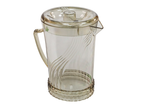 Кувшин с крышкой 1.5 л со стаканами 4 шт  по 300 мл, пластик, серый