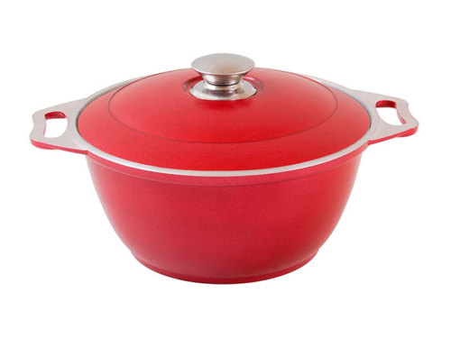 Кастрюля 3 л с декоративным покрытием с крышкой, Kukmara (Бордовый), к31б