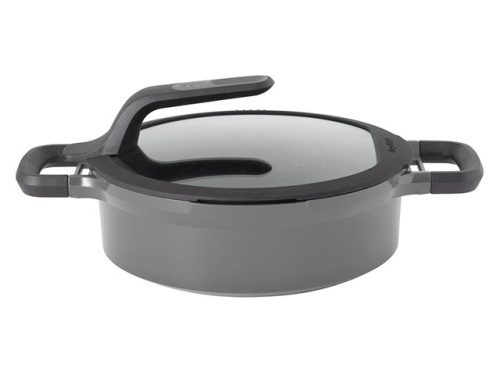 Сотейник со стеклянной крышкой двумя ручками BergHOFF Gem grey, 3.3 л
