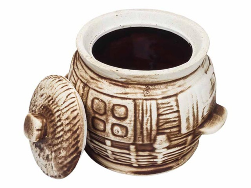 Набор супник 3 л + 4 горшка 0.6 л "Славянская Керамика", Корчма, белый