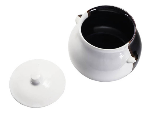 Горшок для запекания "Славянская Керамика", Бело-Коричневый, 0.6 л