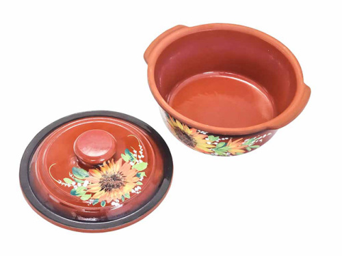 Жаровня с ручками "Славянская Керамика", Подсолнух, 2 л