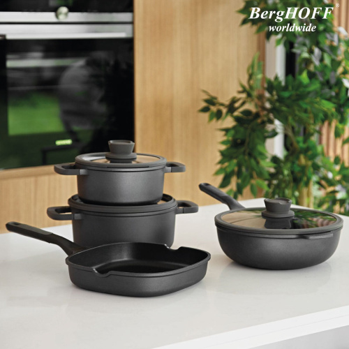 Кастрюля бульонная со стеклянной крышкой BergHOFF Leo cast alu, 5.6 л