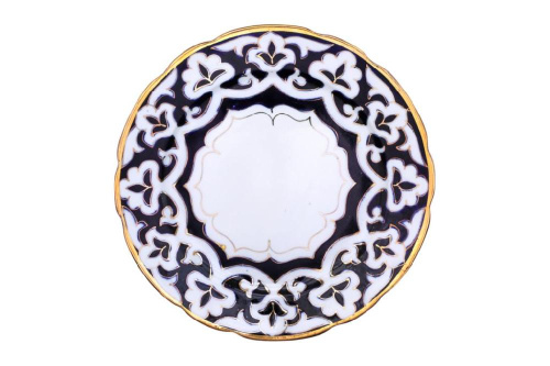 Ляган рифленый Пахта, Turon Porcelain, с золотом, Ø 23.5 см