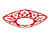 Тарелка квадратная Красная Пахта, Turon Porcelain, с золотом, Ø 21.5 см