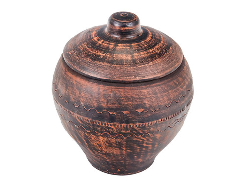 Жаровня малая "Славянская Керамика", коричневый матовый, 1.0 л