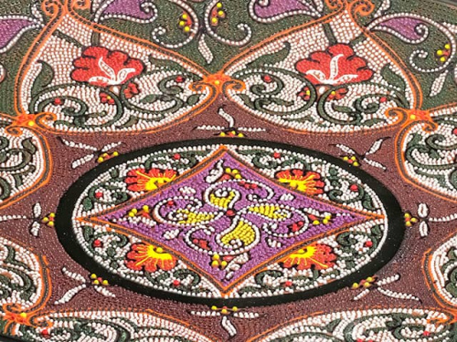 Блюдо Ляган "Риштанская керамика", Точечная роспись, Ø 32 см