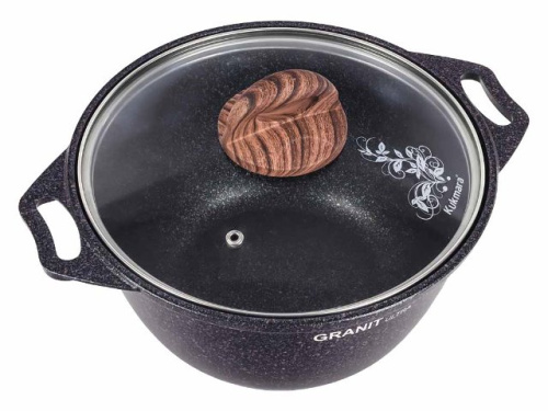 Кастрюля 3 л с антипригарным покрытием со стеклянной крышкой, Kukmara (Granit Ultra Blue), кгг32а