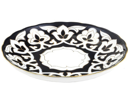 Ляган рифленый Пахта, Turon Porcelain, с золотом, Ø 28 см