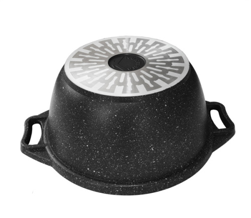 Кастрюля 2 л с антипригарным покрытием со стеклянной крышкой Kukmara (Marble Induction Темный мрамор), кмти22а