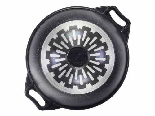 Кастрюля 3 л с антипригарным покрытием со стеклянной крышкой Kukmara (Marble Induction Темный мрамор), кмти32а