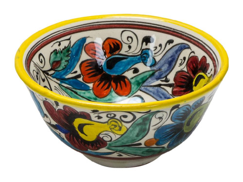 Пиала "Риштанская керамика", Турецкий стиль, желтый, Ø 11 см