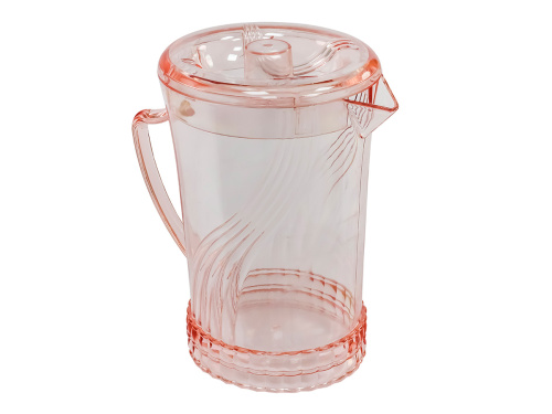 Кувшин с крышкой 1.5 л со стаканами 4 шт  по 300 мл, пластик, красный