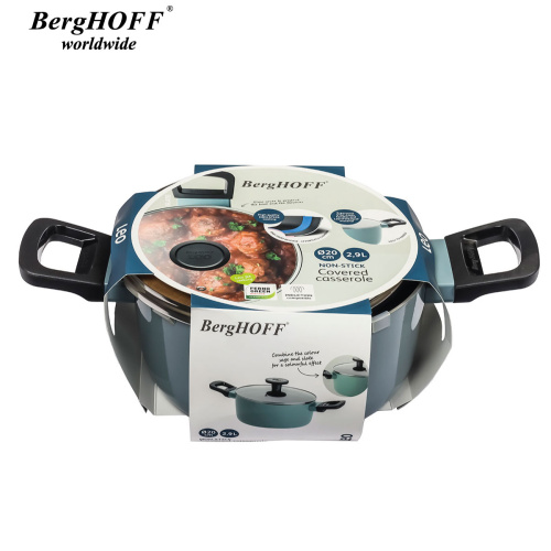 Кастрюля со стеклянной крышкой BergHOFF Leo Slate, 2.9 л