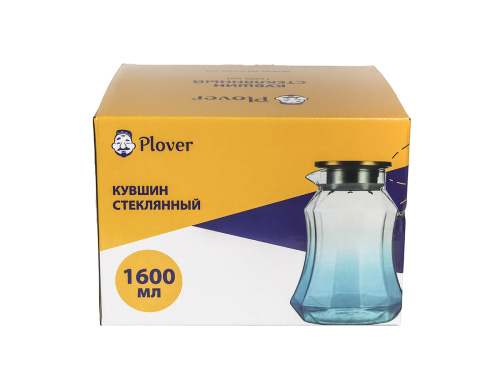 Кувшин стеклянный PLOVER с металлической крышкой-фильтром, 1.6 л