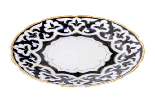 Ляган рифленый Пахта, Turon Porcelain, с золотом, Ø 23.5 см