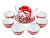 Чайный сервиз Красная Пахта, Turon porcelain, с золотом, 8 предметов