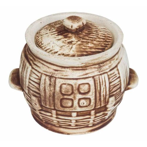 Набор супник 3 л + 4 горшка 0.6 л "Славянская Керамика", Корчма, белый