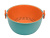 Дуршлаг с миской 2 в 1 круглый, пластиковый, 2 л, бирюзовый/оранжевый