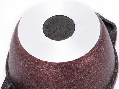 Кастрюля 1 л с антипригарным покрытием со стеклянной крышкой, Kukmara (Granit Ultra red), кга12а