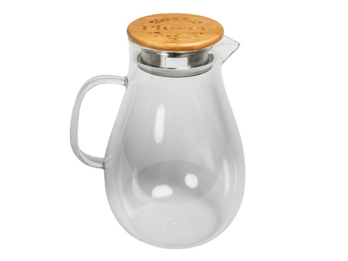 Кувшин стеклянный с металлической крышкой-фильтром, 2 л