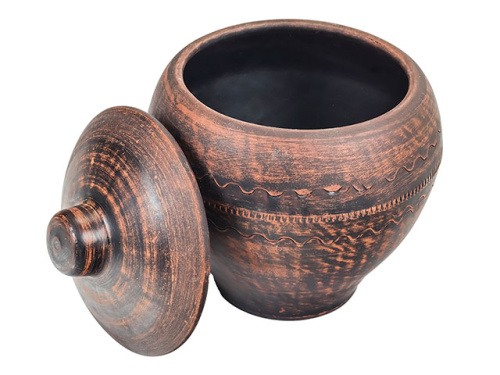 Жаровня малая "Славянская Керамика", коричневый матовый, 1.0 л