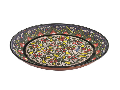 Блюдо Ляган "Риштанская керамика", Точечная роспись, Ø 38 см