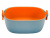 Дуршлаг с миской 2 в 1 овальный, пластиковый, 2.5 л, синий/оранжевый