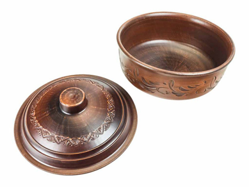 Жаровня большая "Славянская Керамика", Резная, 4 л